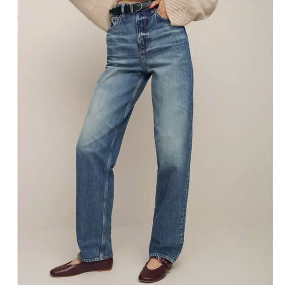 Reformation Noa Ultra High Rise Barrel Jeans Hemlock - Size 24 - Picture 2 of 2